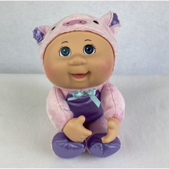 Cabbage Patch Kids Cuties 10" Doll Pink Pig Barnyard Thumb Sucker Plush Outfit B - Picture 1 of 10